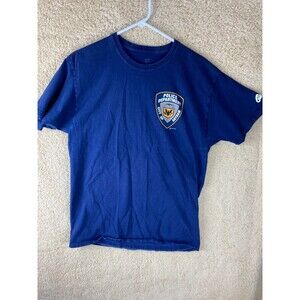 Gotham Police Mens Sz L Navy Blue Short Sleeve Hanes Tagless T-Shirt